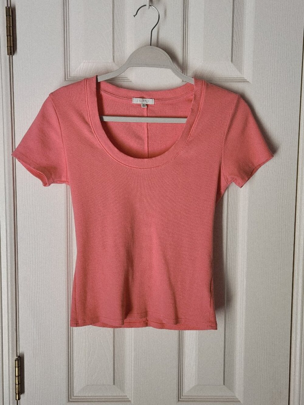 Z Supply Sirena Ribbed Scoop Neck Tee - Sunset Pink